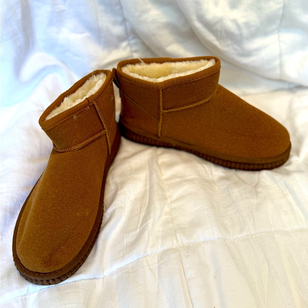 Sport Best Fashion mini UGG-style bootie, size 40, chestnut, NWOT never worn